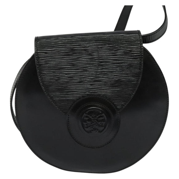 FENDI Shoulder Bag Leather Black Gold Auth BA3472