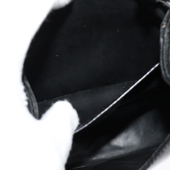 FENDI Shoulder Bag Leather Black Gold Auth BA3472