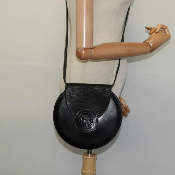 FENDI Shoulder Bag Leather Black Gold Auth BA3472