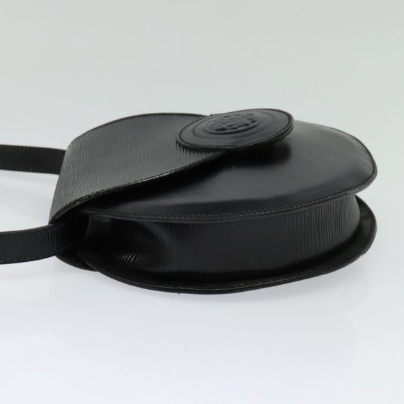 FENDI Shoulder Bag Leather Black Gold Auth BA3472