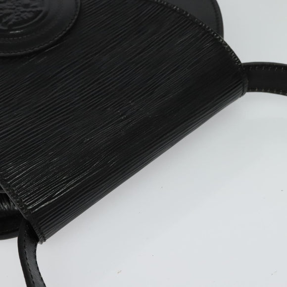 FENDI Shoulder Bag Leather Black Gold Auth BA3472