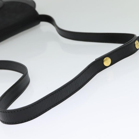 FENDI Shoulder Bag Leather Black Gold Auth BA3472