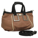 Chloe Etel Hand Bag Leather 2way Pink Silver Auth BA3474-1