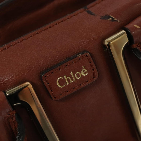 Chloe Etel Hand Bag Leather 2way Pink Gold Auth BA3475