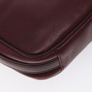 CARTIER Shoulder Bag Leather Bordeaux Gold Auth BA3477-16