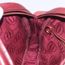CARTIER Shoulder Bag Leather Bordeaux Gold Auth BA3477-19