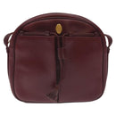 CARTIER Shoulder Bag Leather Bordeaux Gold Auth BA3477-13
