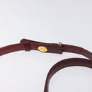 CARTIER Shoulder Bag Leather Bordeaux Gold Auth BA3477-8