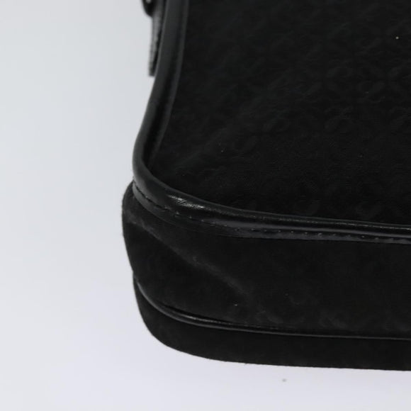 LOEWE Anagram Shoulder Bag Canvas Black Gold Auth BA3478