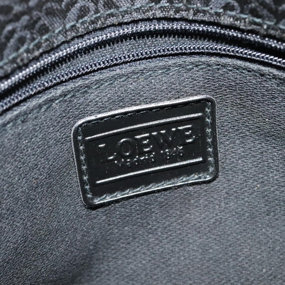 LOEWE Anagram Shoulder Bag Canvas Black Gold Auth BA3478