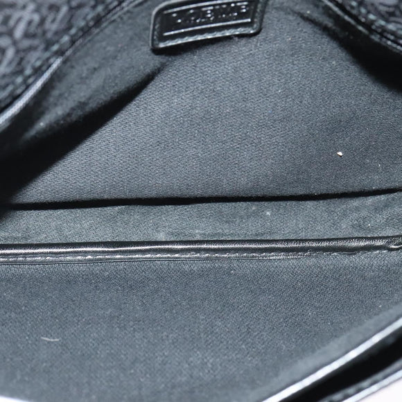 LOEWE Anagram Shoulder Bag Canvas Black Gold Auth BA3478