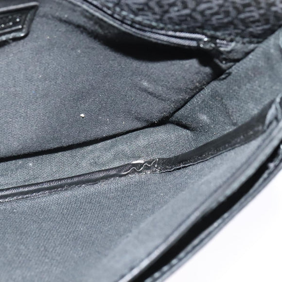 LOEWE Anagram Shoulder Bag Canvas Black Gold Auth BA3478