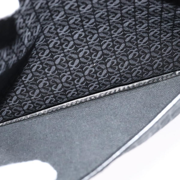 LOEWE Anagram Shoulder Bag Canvas Black Gold Auth BA3478