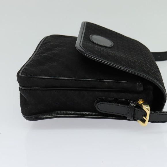 LOEWE Anagram Shoulder Bag Canvas Black Gold Auth BA3478