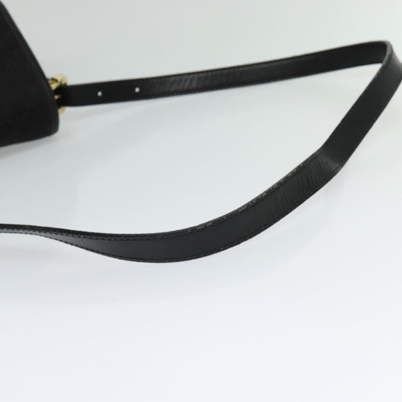 LOEWE Anagram Shoulder Bag Canvas Black Gold Auth BA3478