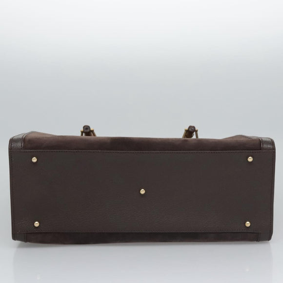 GUCCI Bamboo Hand Bag Suede Brown Gold 002 2853 0260 0 Auth BA348