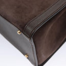 GUCCI Bamboo Hand Bag Suede Brown Gold 002 2853 0260 0 Auth BA348-15