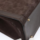 GUCCI Bamboo Hand Bag Suede Brown Gold 002 2853 0260 0 Auth BA348-16