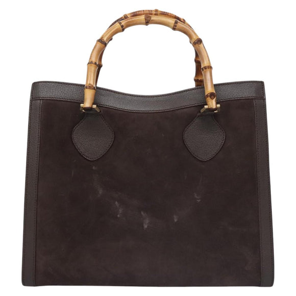 GUCCI Bambushandtasche Wildleder Braun Gold 002 2853 0260 0 Auth BA348