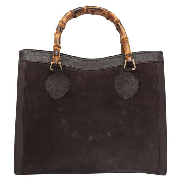 GUCCI Bambushandtasche Wildleder Braun Gold 002 2853 0260 0 Auth BA348