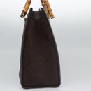 GUCCI Bamboo Hand Bag Suede Brown Gold 002 2853 0260 0 Auth BA348-5