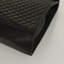 BALLY Hand Bag Leather Black Gold Auth BA3481-14