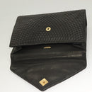 BALLY Hand Bag Leather Black Gold Auth BA3481-10