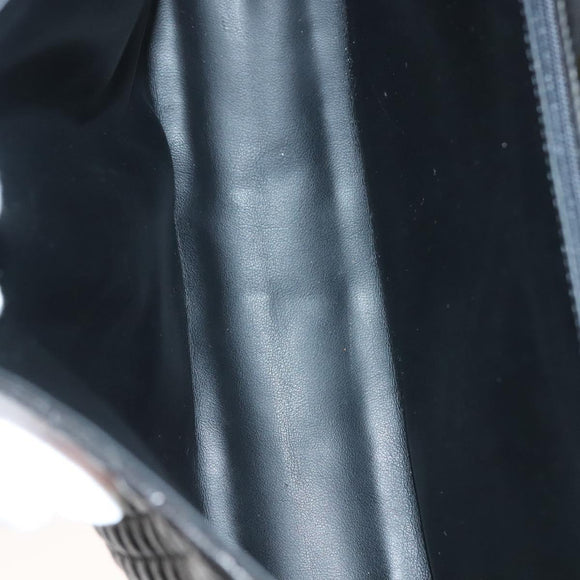 BALLY Hand Bag Leather Black Gold Auth BA3481