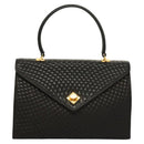 BALLY Hand Bag Leather Black Gold Auth BA3481-13