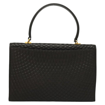 BALLY Hand Bag Leather Black Gold Auth BA3481 - 0
