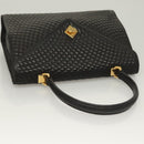 BALLY Hand Bag Leather Black Gold Auth BA3481-6