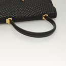 BALLY Hand Bag Leather Black Gold Auth BA3481-7