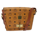 MCM Logogram Vicetos Shoulder Bag PVC Leather Brown Gold Auth BA3483-1