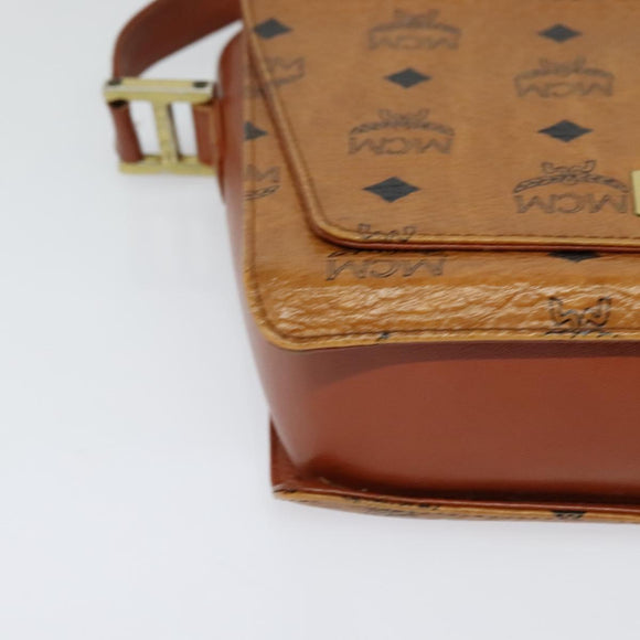 MCM Logogram Vicetos Shoulder Bag PVC Leather Brown Gold Auth BA3483