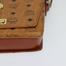 MCM Logogram Vicetos Shoulder Bag PVC Leather Brown Gold Auth BA3483-11