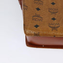 MCM Logogram Vicetos Shoulder Bag PVC Leather Brown Gold Auth BA3483-12