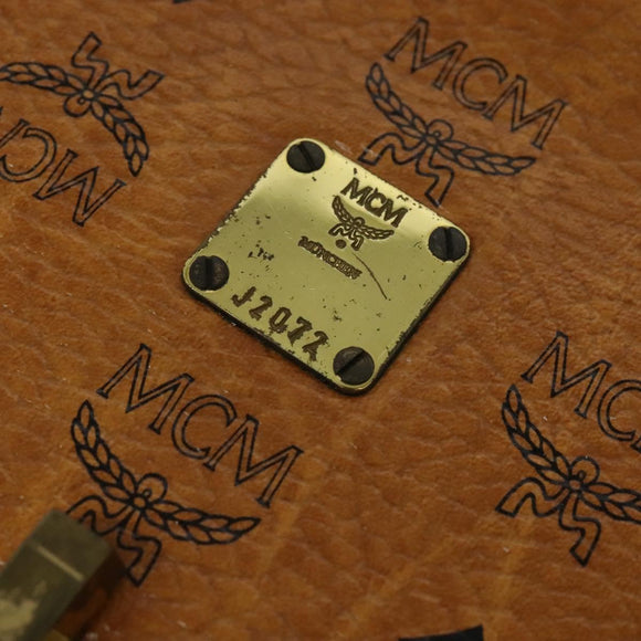 MCM Logogram Vicetos Shoulder Bag PVC Leather Brown Gold Auth BA3483