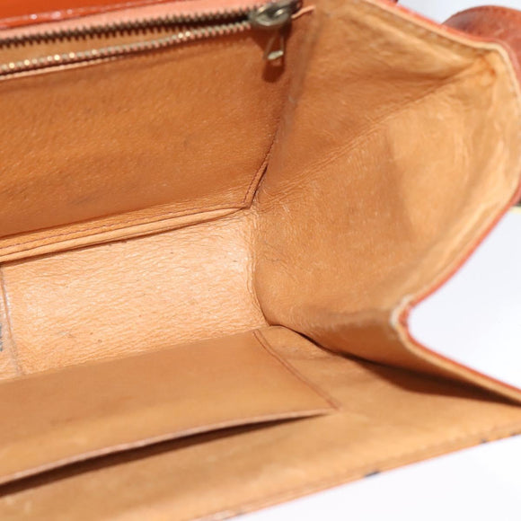 MCM Logogram Vicetos Shoulder Bag PVC Leather Brown Gold Auth BA3483