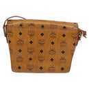 MCM Logogram Vicetos Shoulder Bag PVC Leather Brown Gold Auth BA3483-3