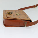 MCM Logogram Vicetos Shoulder Bag PVC Leather Brown Gold Auth BA3483-5