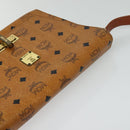 MCM Logogram Vicetos Shoulder Bag PVC Leather Brown Gold Auth BA3483-6