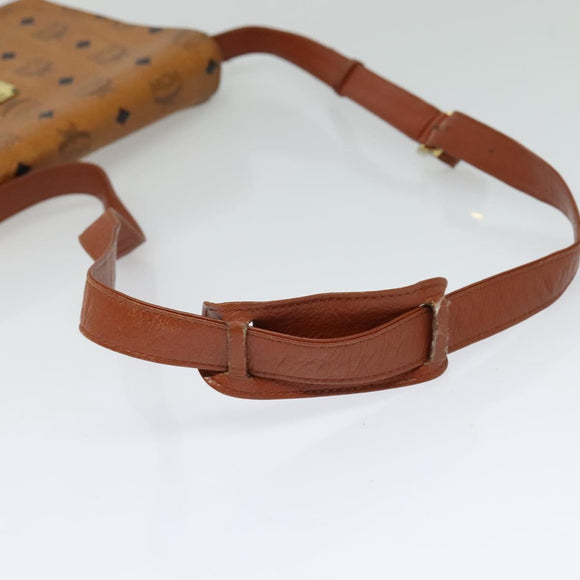 MCM Logogram Vicetos Shoulder Bag PVC Leather Brown Gold Auth BA3483