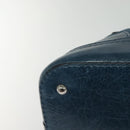 PRADA Hand Bag Nylon Leather Blue Silver Auth BA3485V-12