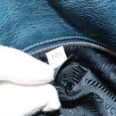 PRADA Hand Bag Nylon Leather Blue Silver Auth BA3485V-21