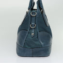 PRADA Hand Bag Nylon Leather Blue Silver Auth BA3485V-5