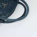 PRADA Hand Bag Nylon Leather Blue Silver Auth BA3485V-7