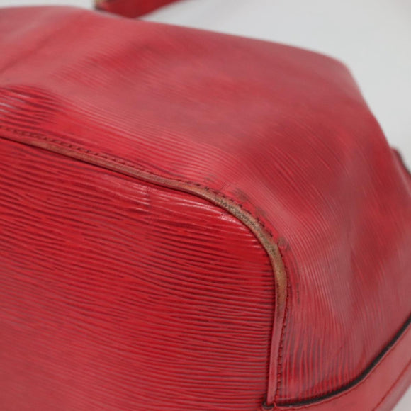 LOUIS VUITTON Epi Petit Noe Shoulder Bag Red M44107 LV Auth BA3486