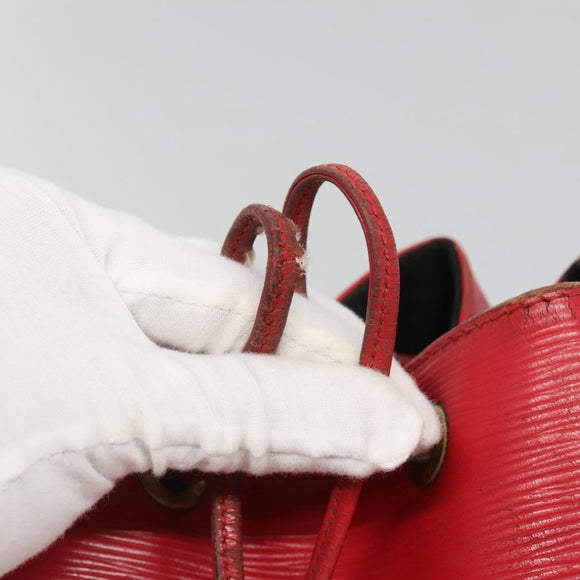 LOUIS VUITTON Epi Petit Noe Shoulder Bag Red M44107 LV Auth BA3486