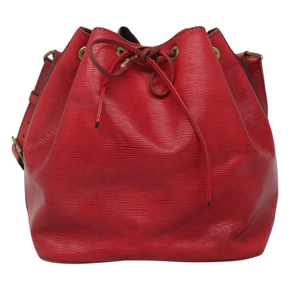 LOUIS VUITTON Epi Petit Noe Shoulder Bag Red M44107 LV Auth BA3486