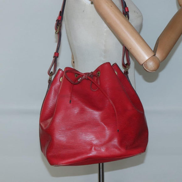 LOUIS VUITTON Epi Petit Noe Shoulder Bag Red M44107 LV Auth BA3486